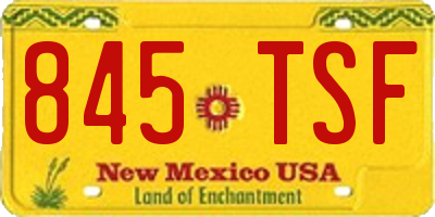 NM license plate 845TSF