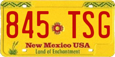 NM license plate 845TSG