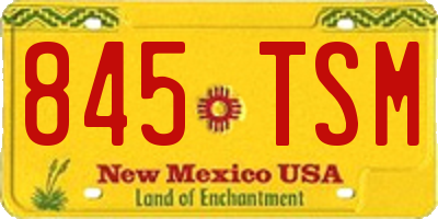 NM license plate 845TSM