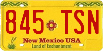NM license plate 845TSN