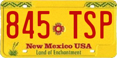 NM license plate 845TSP