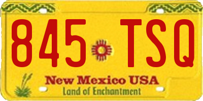 NM license plate 845TSQ