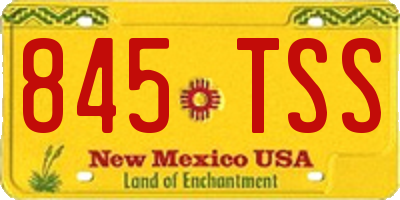 NM license plate 845TSS