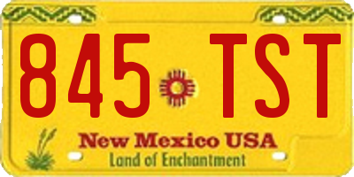 NM license plate 845TST