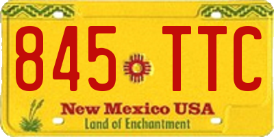 NM license plate 845TTC