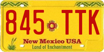 NM license plate 845TTK