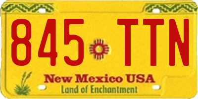 NM license plate 845TTN
