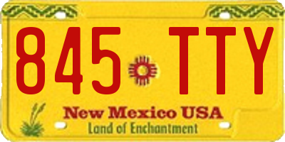 NM license plate 845TTY