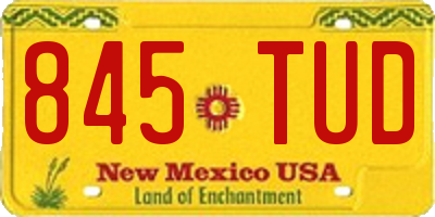 NM license plate 845TUD
