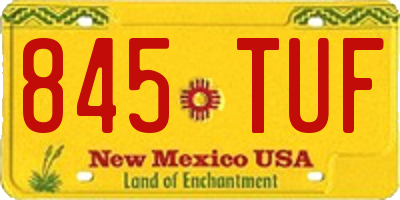 NM license plate 845TUF