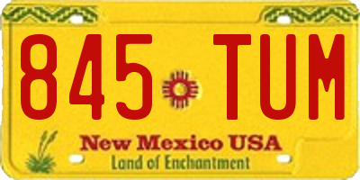 NM license plate 845TUM