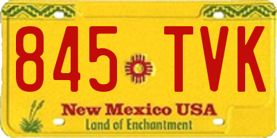NM license plate 845TVK