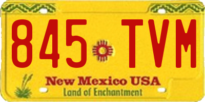 NM license plate 845TVM
