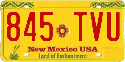 NM license plate 845TVU