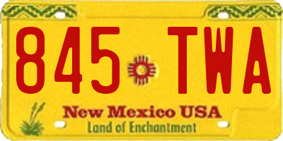 NM license plate 845TWA