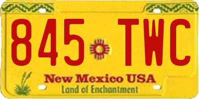 NM license plate 845TWC