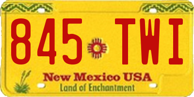 NM license plate 845TWI