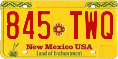 NM license plate 845TWQ