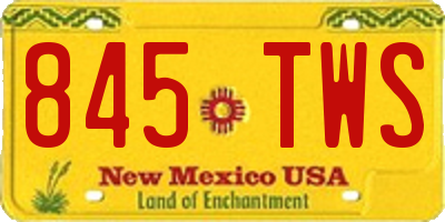 NM license plate 845TWS