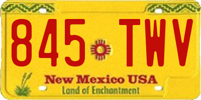 NM license plate 845TWV