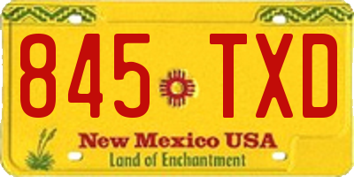 NM license plate 845TXD