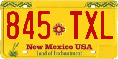 NM license plate 845TXL