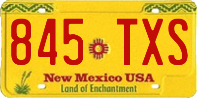 NM license plate 845TXS