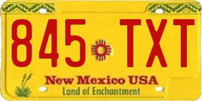 NM license plate 845TXT