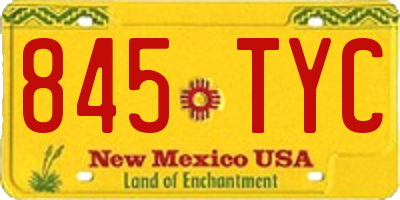 NM license plate 845TYC