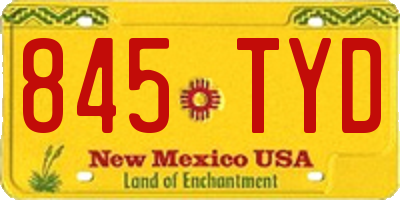 NM license plate 845TYD