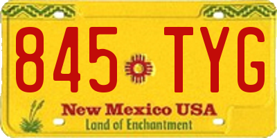 NM license plate 845TYG