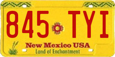 NM license plate 845TYI