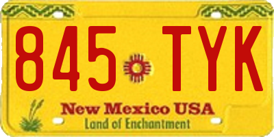 NM license plate 845TYK