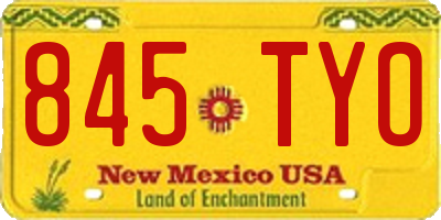 NM license plate 845TYO