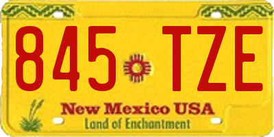 NM license plate 845TZE