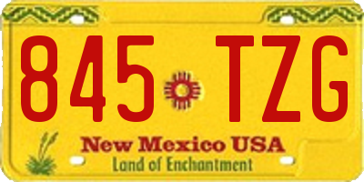 NM license plate 845TZG