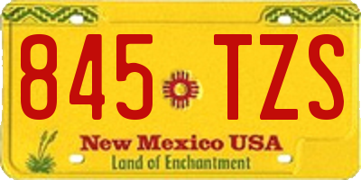 NM license plate 845TZS