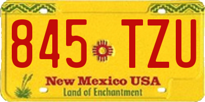 NM license plate 845TZU