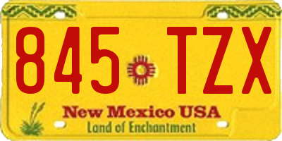 NM license plate 845TZX