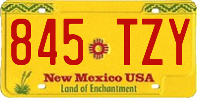 NM license plate 845TZY