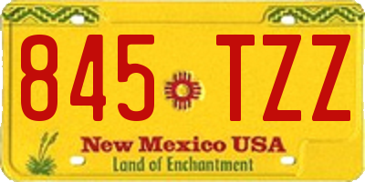 NM license plate 845TZZ