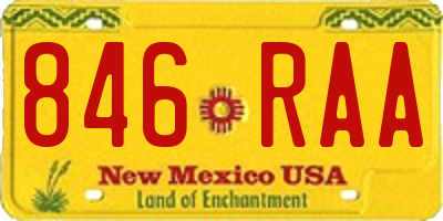 NM license plate 846RAA