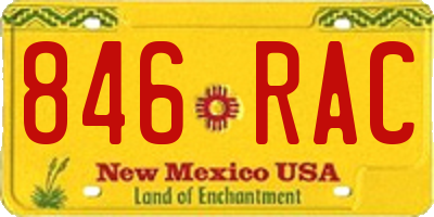 NM license plate 846RAC