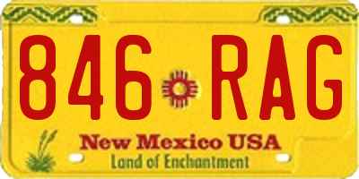 NM license plate 846RAG