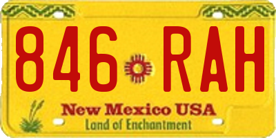 NM license plate 846RAH