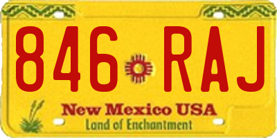 NM license plate 846RAJ