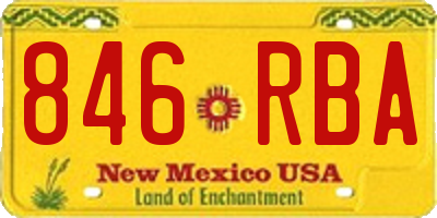 NM license plate 846RBA