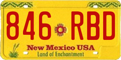 NM license plate 846RBD