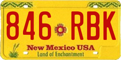 NM license plate 846RBK