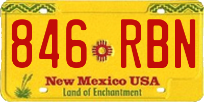NM license plate 846RBN